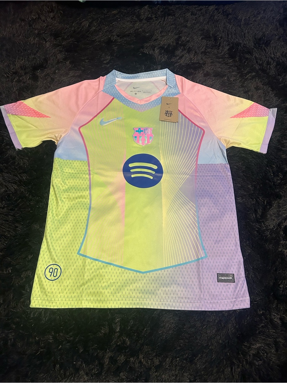 Nike FC Barcelona Kids' Pastel Multicolor Jersey - Pink, Yellow, Purple